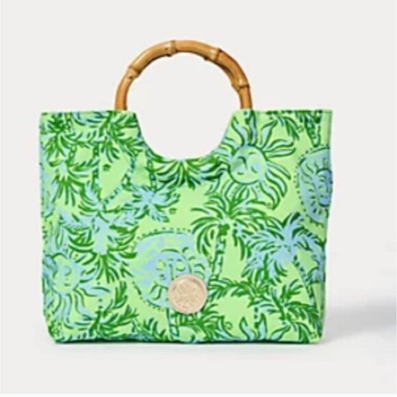 Lilly Pulitzer Bamboo Bag Cool Mint Catchin Rays NWT - Picture 1 of 14